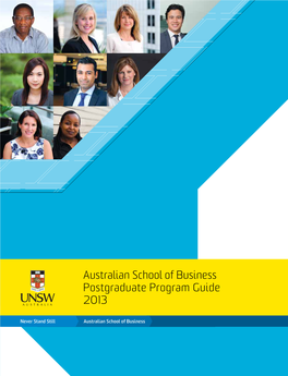 Australian School of Business Postgraduate Program Guide 2013