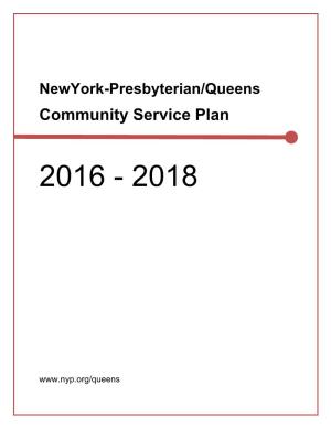 Newyork-Presbyterian Queens Community Service Plan 2016-2018
