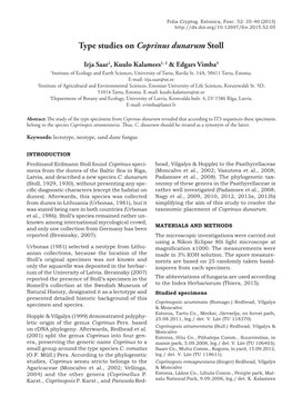 Type Studies on Coprinus Dunarum Stoll