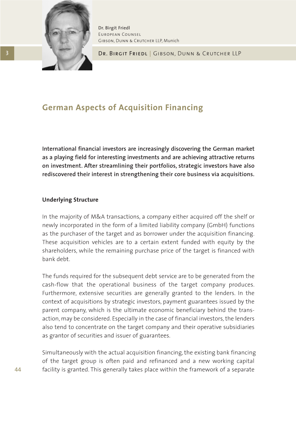 German Aspects of Acquisition Financing