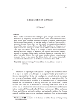 China Studies in Germany