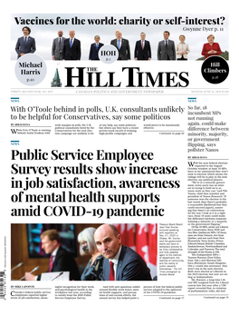 Public Service Employee Survey Results Show Increase in Job Satisfaction, Awareness of Mental Health Supports Amid COVID-19 Pand