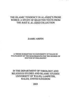 A Thesis Subn=D to University of Wales in Fulfilment of the Requirments for the Degree of Doctor of Philosophy