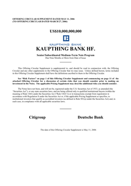 Kaupthing Bank Hf