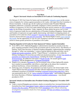 CPJ’S Impunity ​ ​ ​ Index for the Killing of Journalists