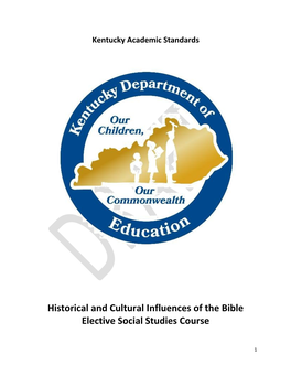 Historical and Cultural Influences of the Bible Elective Social Studies Course