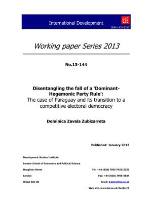 Working Paper Series 2013