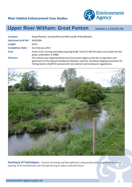 Upper River Witham: Great Ponton Version 1.1 (14.02.14)