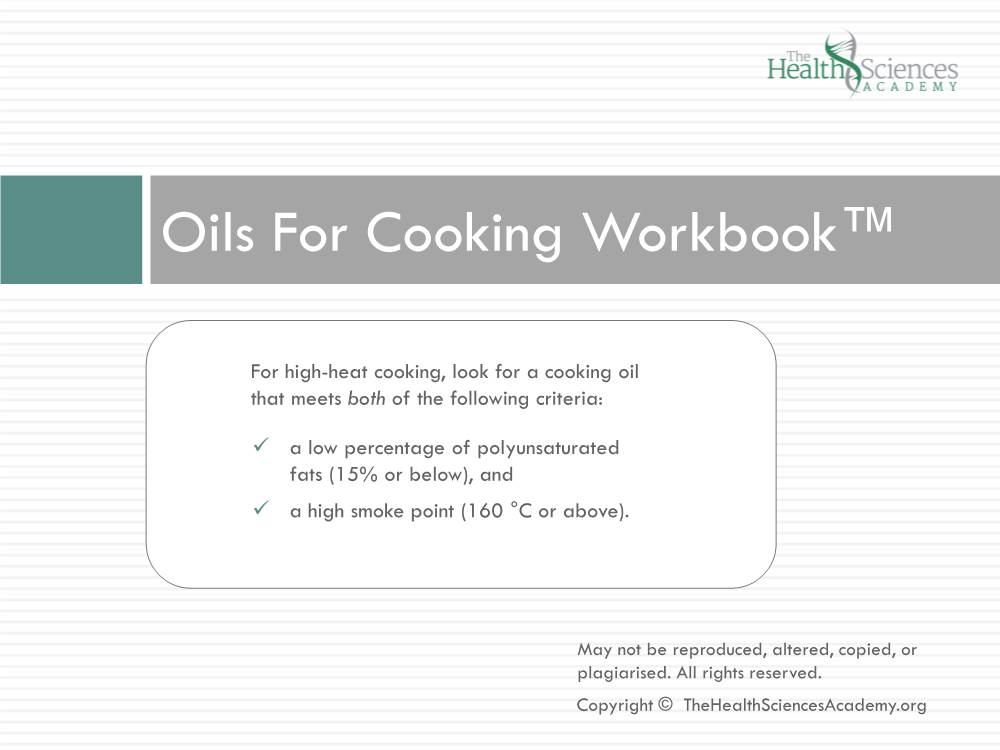 Oils for Cooking Workbook™
