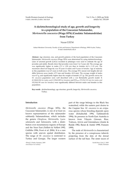 A Skeletochronological Study of Age, Growth and Longevity in a Population of the Caucasian Salamander, Mertensiella Caucasica