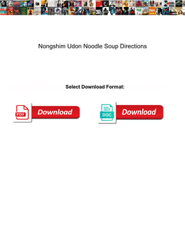Nongshim Udon Noodle Soup Directions