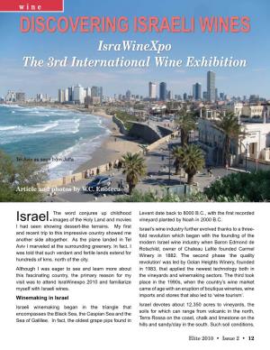 DISCOVERING ISRAELI WINES Israwinexpo the 3Rd International Wine Exhibition
