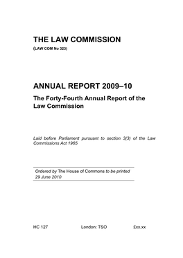 The Law Commission Annual Report 2009–10