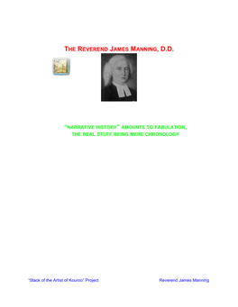 The Reverend James Manning, Dd