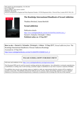 The Routledge International Handbook of Sexual Addiction