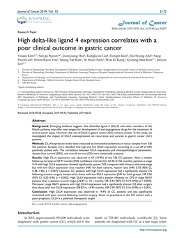 High Delta-Like Ligand 4 Expression Correlates with a Poor Clinical