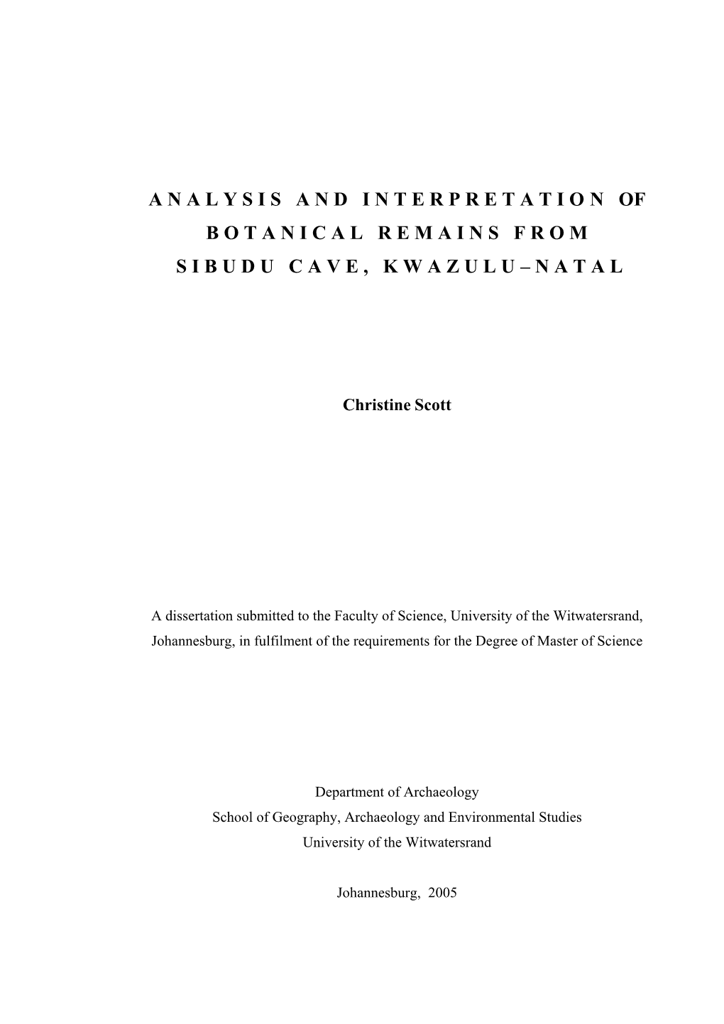 Analysisandinterpreta Tion Of