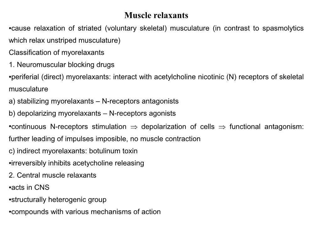 Muscle Relaxants