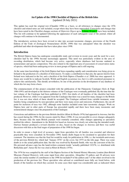 1 an Update of the 1998 Checklist of Diptera Of