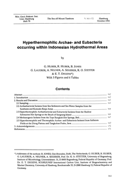 Hyperthermophilic Archae- and Eubacteria Occurring Within Indonesian Hydrothermal Areas