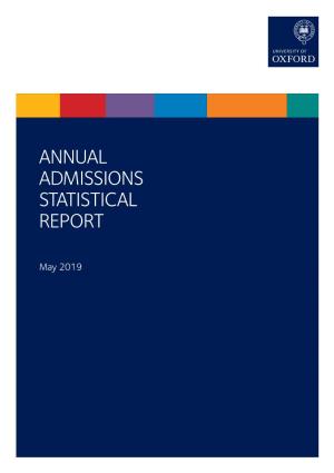 Annual Admissions Statistical Report 2019