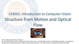 Structure from Motion and Optical Flow