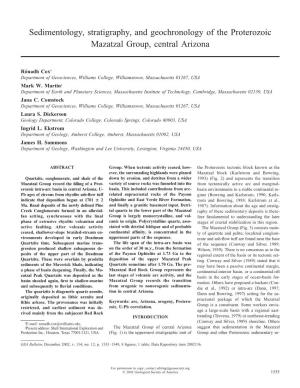 Sedimentology, Stratigraphy, and Geochronology of the Proterozoic Mazatzal Group, Central Arizona