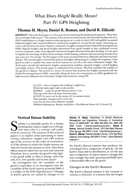 What Does Height Really Mean? Part IV: GPS Heighting Thomas H