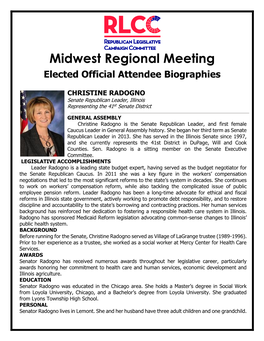 Midwest Regional Meeting Elected Official Attendee Biographies