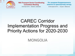 MONGOLIA Implementation Progress of the TTFS 2020 Projects