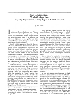 The Biddie-Boggs Case: Property Rights Versus Mining Rights in Early California