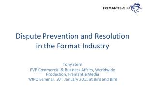 Dispute Prevention and Resolution in the Format Industry
