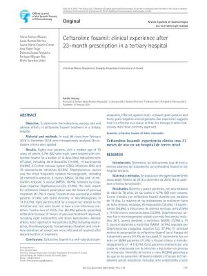 Ceftaroline Fosamil: Clinical Experience After 23-Month Prescription in a Tertiary Hospital