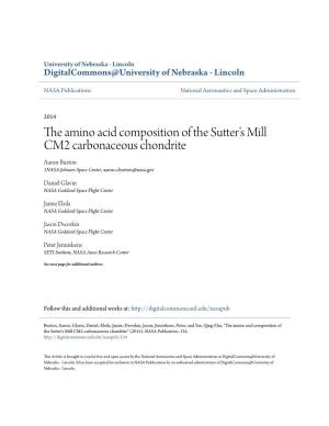 The Amino Acid Composition of the Sutterв•Žs Mill CM2 Carbonaceous