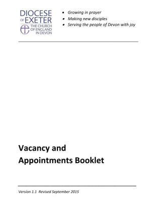 Vacancy and Appointments Booklet