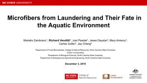 Microfibers from Laundering and Their Fate in the Aquatic Environment