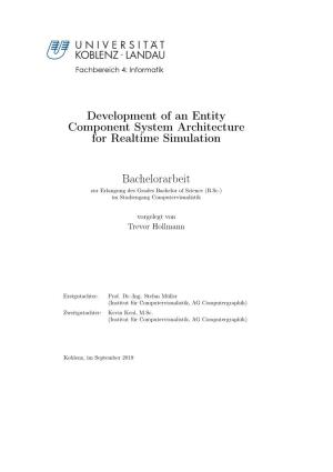 Development of an Entity Component System Architecture for Realtime Simulation