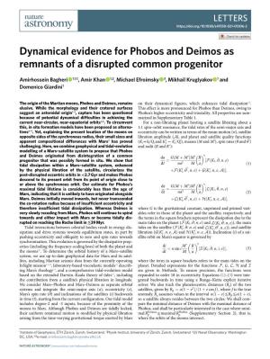 Dynamical Evidence for Phobos and Deimos As Remnants of a Disrupted Common Progenitor