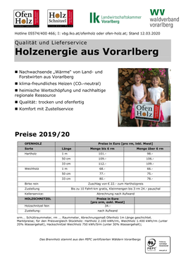 Holzenergie Aus Vorarlberg