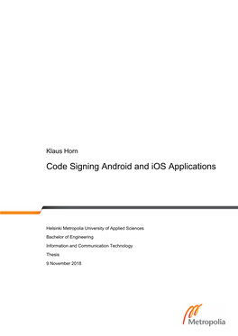 Klaus Horn Code Signing Android and Ios Applications