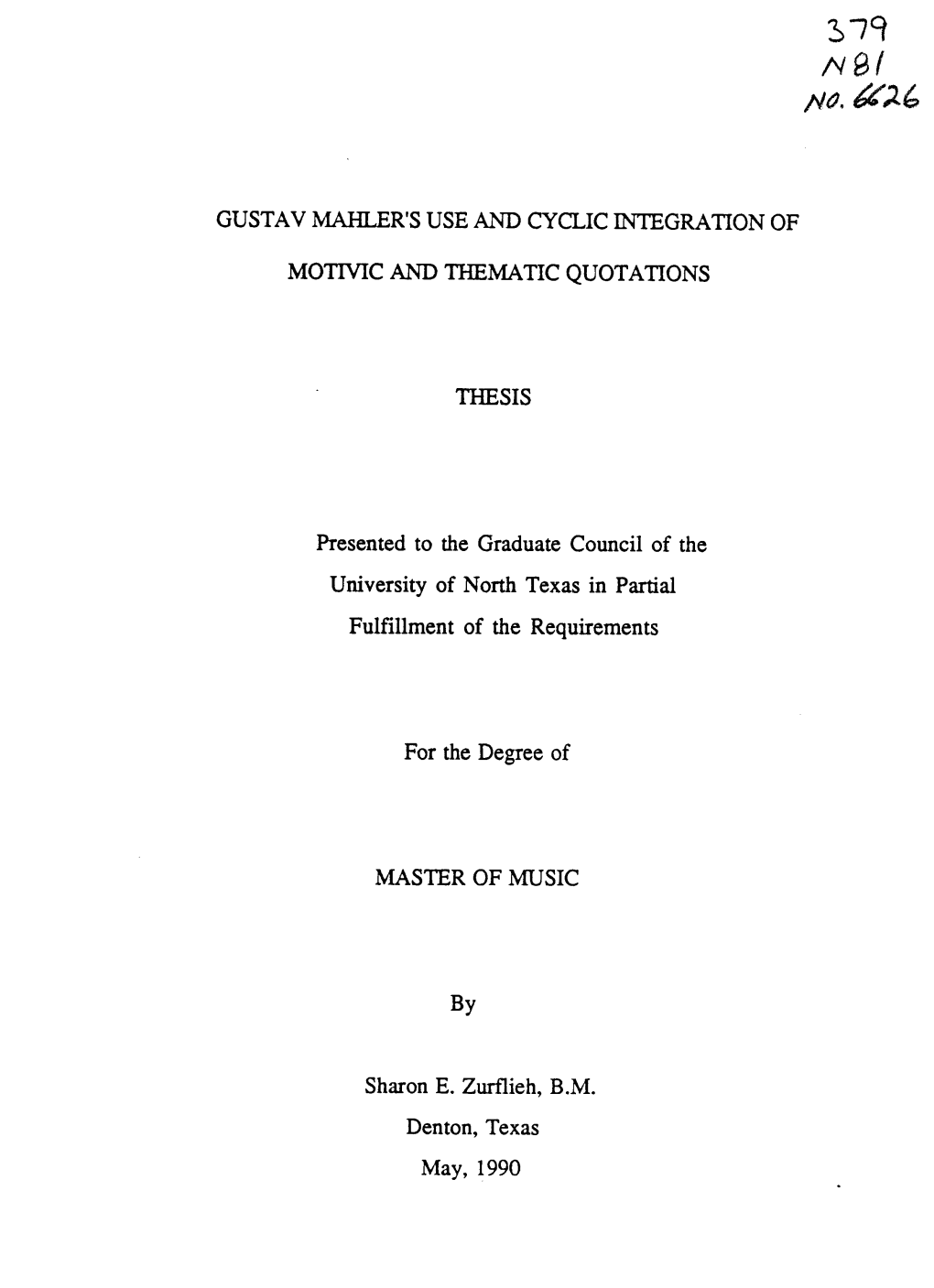 Gustav Marler's Use and Cyclic Integration Of