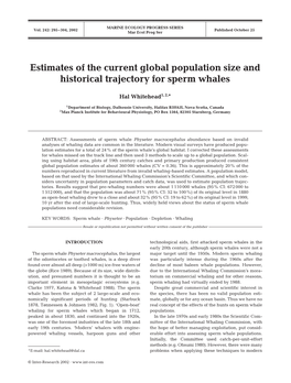 Estimates of the Current Global Population Size and Historical Trajectory for Sperm Whales