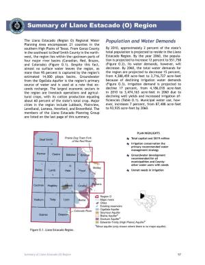 Summary of Llano Estacado (O) Region