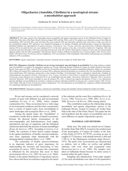 Oligochaetes (Annelida, Clitellata) in a Neotropical Stream: a Mesohabitat Approach