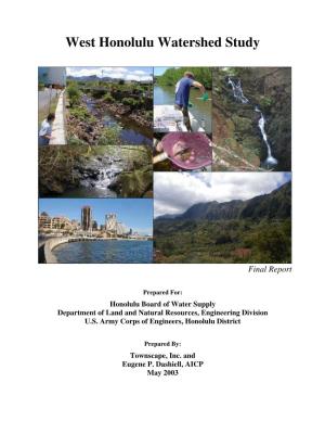 West Honolulu Watershed Study