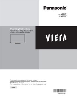 Operating Instructions 42”/50” Class 720P Plasma HDTV (41.6/49.9 Inches Measured Diagonally)