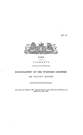 Exploration of the Western Country Mr. Gould's Report