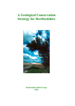 Geological Conservation Strategy for Hertfordshire
