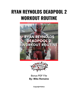 Ryan Reynolds Deadpool 2 Workout Routine