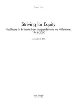 Striving for Equity: Healthcare in Sri Lanka from Independence to the Millennium, 1948–2000 [Internet]